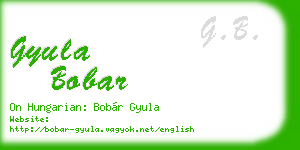 gyula bobar business card
